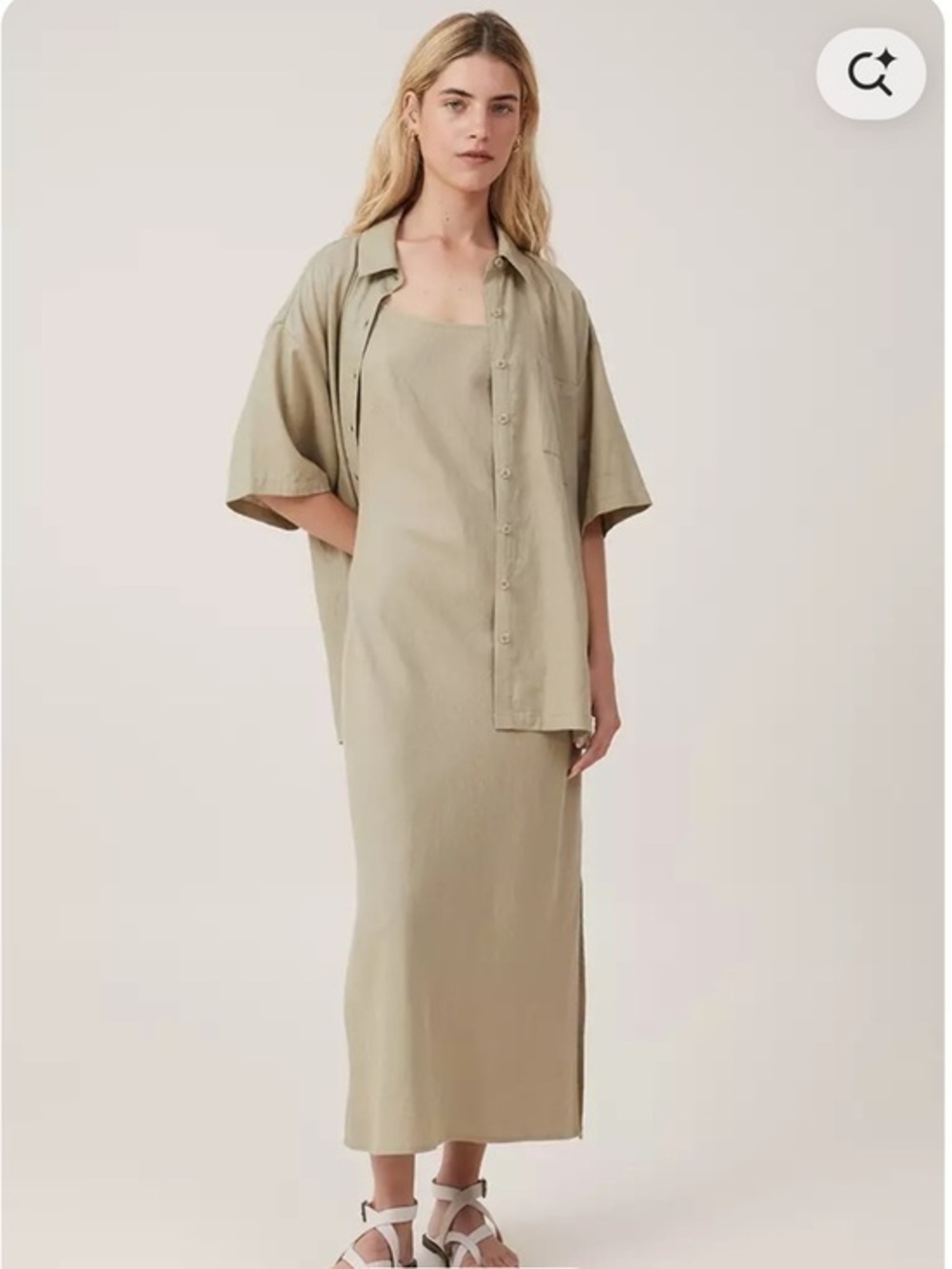 NWT Cotton On Haven Slip Midi Dress in Dessert Sage